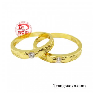 Nhẫn cưới vàng sang trọng 10k chế tác đẹp, chất lượng vàng đảm bảo
