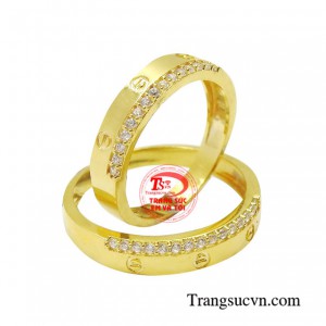 Nhẫn cưới vàng tây tinh tế vàng 10k kiểu dáng tinh xảo, sắc nét