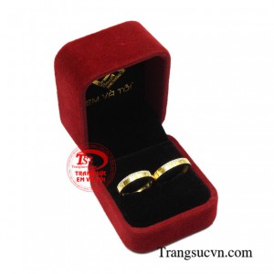 Nhẫn cưới vàng tây tinh tế dành cho các cặp đôi