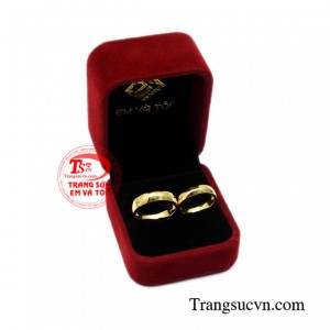 Nhẫn cưới vàng trơn tình yêu xinh xắn