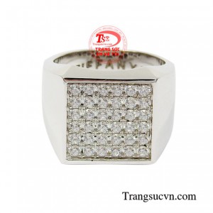 Nhẫn nam vàng trắng thượng lưu chất lượng