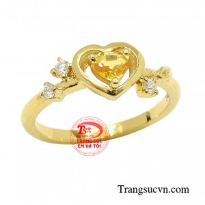 Nhẫn nữ sapphire vàng trái tim chất lượng.