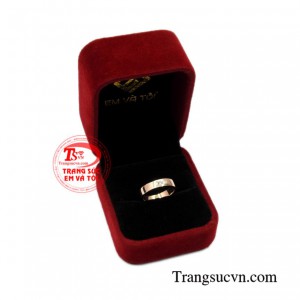 Nhẫn vàng hồng kim cương sang trọng.