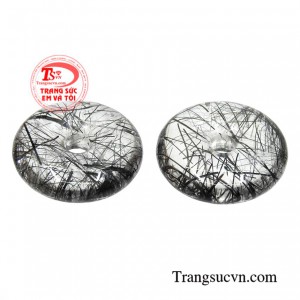 Đồng xu thạch anh tóc an yên đảm bảo chất lượng đá quý.