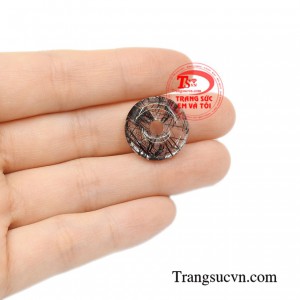 Đồng xu thạch anh tóc cát tường