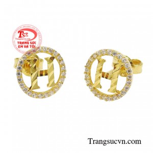 Hoa tai vàng yêu kiều 10k sáng bóng, chất lượng giao hàng tận nơi.