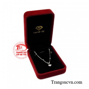 Lắc chân vàng trắng ấn tượng vàng 10k