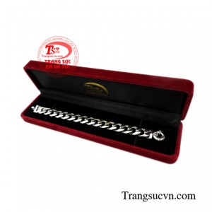 Lắc nam vàng trắng thời thượng mạnh mẽ.