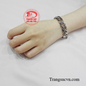 Lắc nam vàng trắng thời thượng