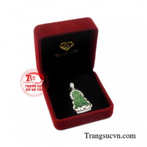 Mặt bạc Quan Âm cẩm thạch