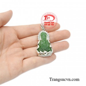 Mặt bạc Quan Âm cẩm thạch bền đẹp.