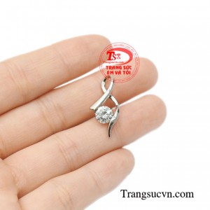 Mặt dây vàng trắng hiện đại tinh tế.