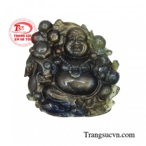 Mặt di lặc sapphire hoan hỉ chế tác tinh xảo, có giấy kiểm định đá quý đảm bảo