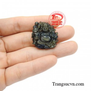 Mặt dây chuyền di lặc saphir thiên nhiên bền đẹp, thời trang, giao hàng nhanh toàn quốc.