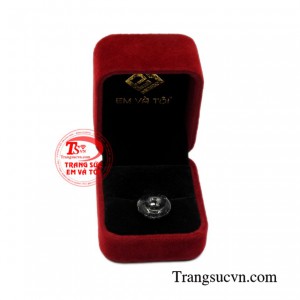 Mặt đồng xu thạch anh tóc đen