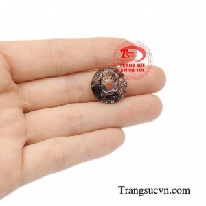 Mặt đồng xu thạch anh tóc đen