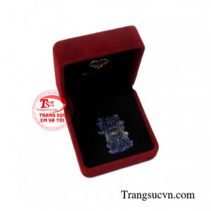 Mặt phật Di Lặc sapphire phú quý có giấy kiểm định.