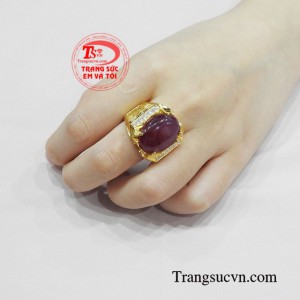 Nhẫn nam ruby sao phúc lộc