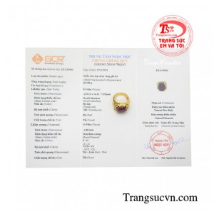 Nhẫn nam ruby sao phúc lộc phong thủy.