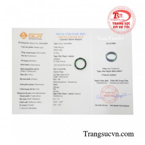 Nhẫn ngọc phỉ thúy bản nhỏ thiên nhiên.