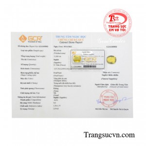 Sapphire vàng thiên nhiên may mắn dành cho những người mệnh thổ và kim, thanh toán an toàn.