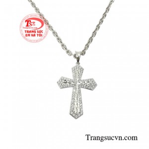 Bộ mặt dây chuyền vàng trắng thời thượng nhận giao hàng trên toàn quốc.
