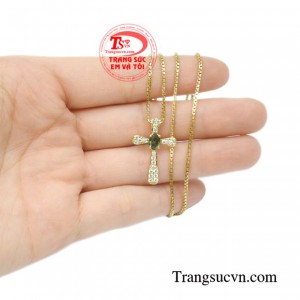 Bộ thánh giá vàng sapphire mệnh mộc