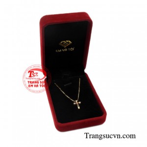 Bộ thánh giá vàng sapphire nhỏ xinh