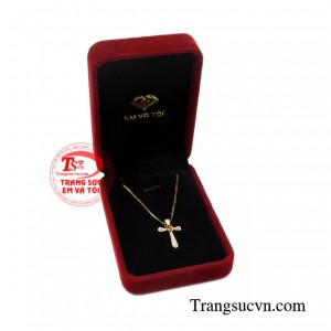 Bộ thánh giá vàng sapphire tinh tế