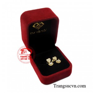 Bông tai vàng dễ thương 10k chất lượng.