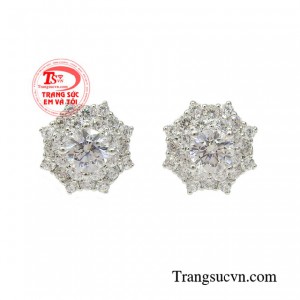 Bông tai vàng trắng dịu dàng 18k là món phụ kiện không thể thiếu của phái đẹp.