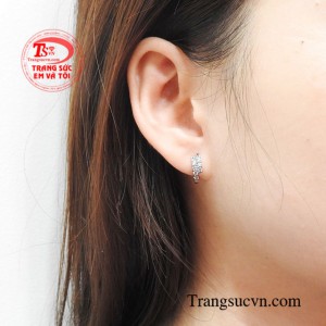 Bông tai vàng trắng thời trang