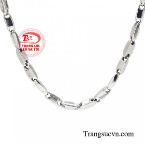 Dây chuyền nam vàng trắng mạnh mẽ chất lượng.