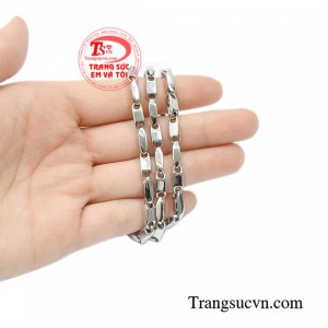 Dây chuyền nam vàng trắng mạnh mẽ nhập khẩu.