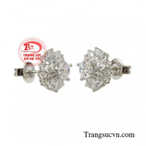 Hoa tai vàng trắng là dòng sản phẩm bán chạy nhất hiện nay. 