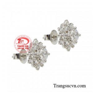 Hoa tai vàng trắng bền đẹp, chất lượng