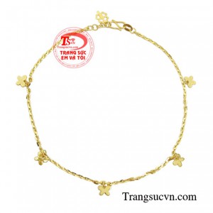 Lắc chân vàng tây yêu kiều với kiểu dáng đầy duyên dáng giúp phái đẹp thu hút hơn.