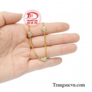 Lắc nữ trái tim yêu thương tinh tế.