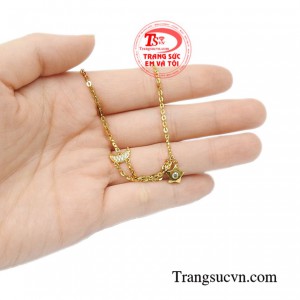 Lắc tay nữ vàng trăng sao vàng 10k tinh tế.