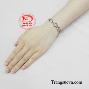 Lắc tay vàng trắng hiện đại