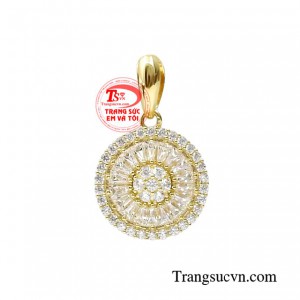 Mặt dây chuyền nữ cá tính nhập khẩu Korea vàng 10k kiểu dáng đẹp, thiết kế tinh xảo