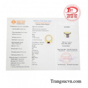 Nhẫn nam ruby thành công vàng 18k.