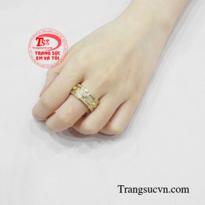 Nhẫn nam vàng tây phóng khoáng