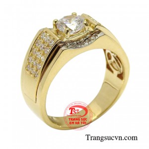 Nhẫn vàng nam thành công kiểu dáng sang chảnh được thiết kế tỉ mỉ trong từng chi tiết nhỏ.