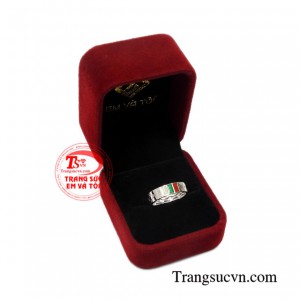 Nhẫn vàng trắng kiểu cách