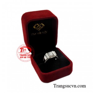 Nhẫn vàng trắng phong độ bảo hành uy tín.