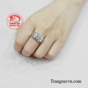 Nhẫn vàng trắng phong độ