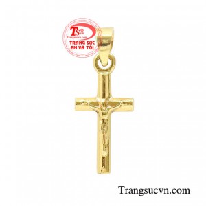 Thánh giá vàng công giáo với kiểu chế tác tuy không quá cầu kì nhưng vẫn hợp thời trang.