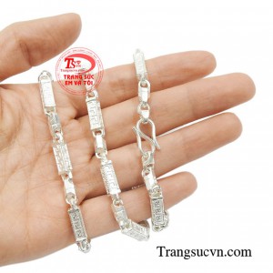 Dây chuyền bạc nam lịch lãm