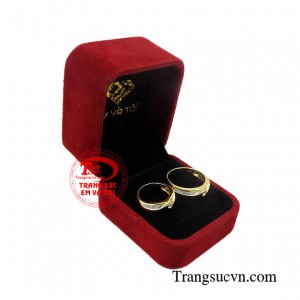 Đôi nhẫn cưới vàng tây tình yêu viên mãn